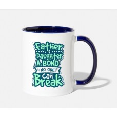 Father And Daughter White/Cobalt Blue Mugs